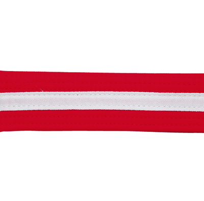 White Striped Rank Belt, Red – M T I