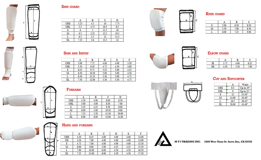 Cloth Gear Size Chart – M T I